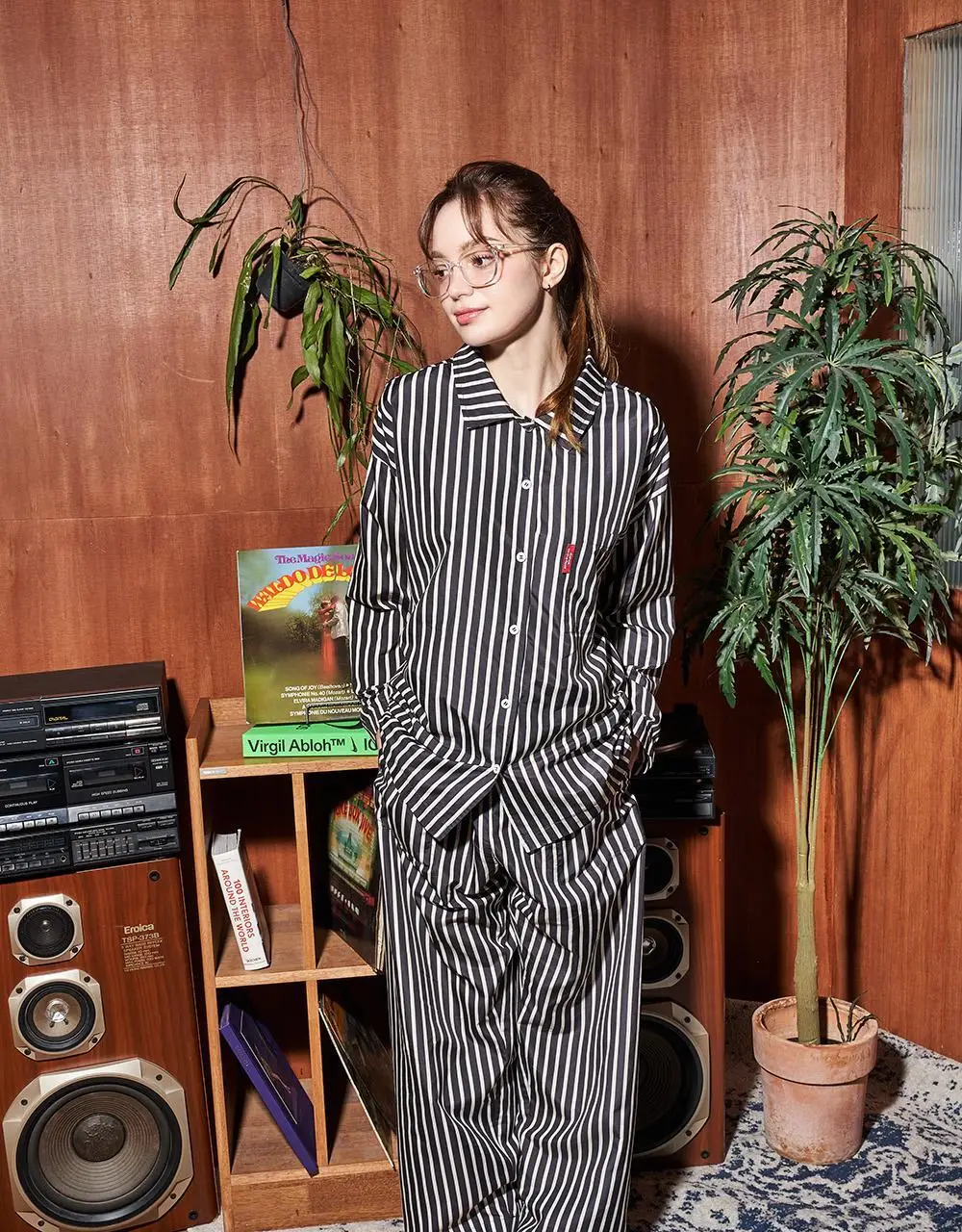 Furless pajamas[Long] - Black Stripe 상세페이지 9